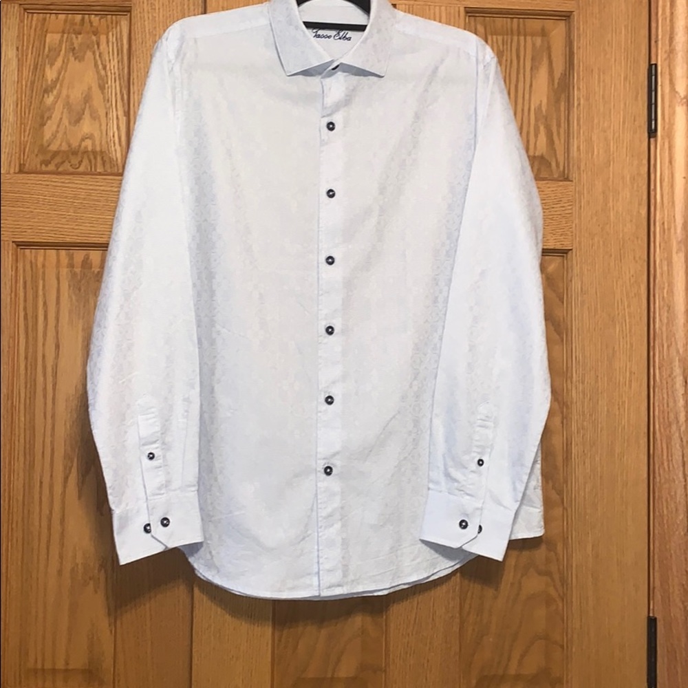 Baby blue and white Tasso Elba button down